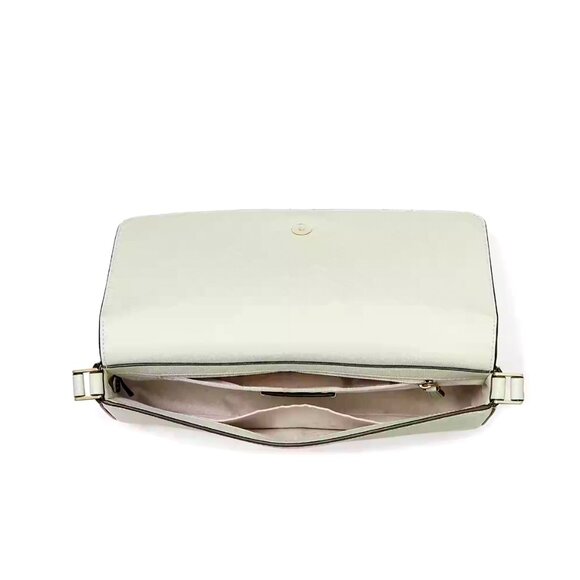 New Kate Spade Staci Flap Shoulder Bag Saffiano Leather Light Olive - Picture 3 of 5